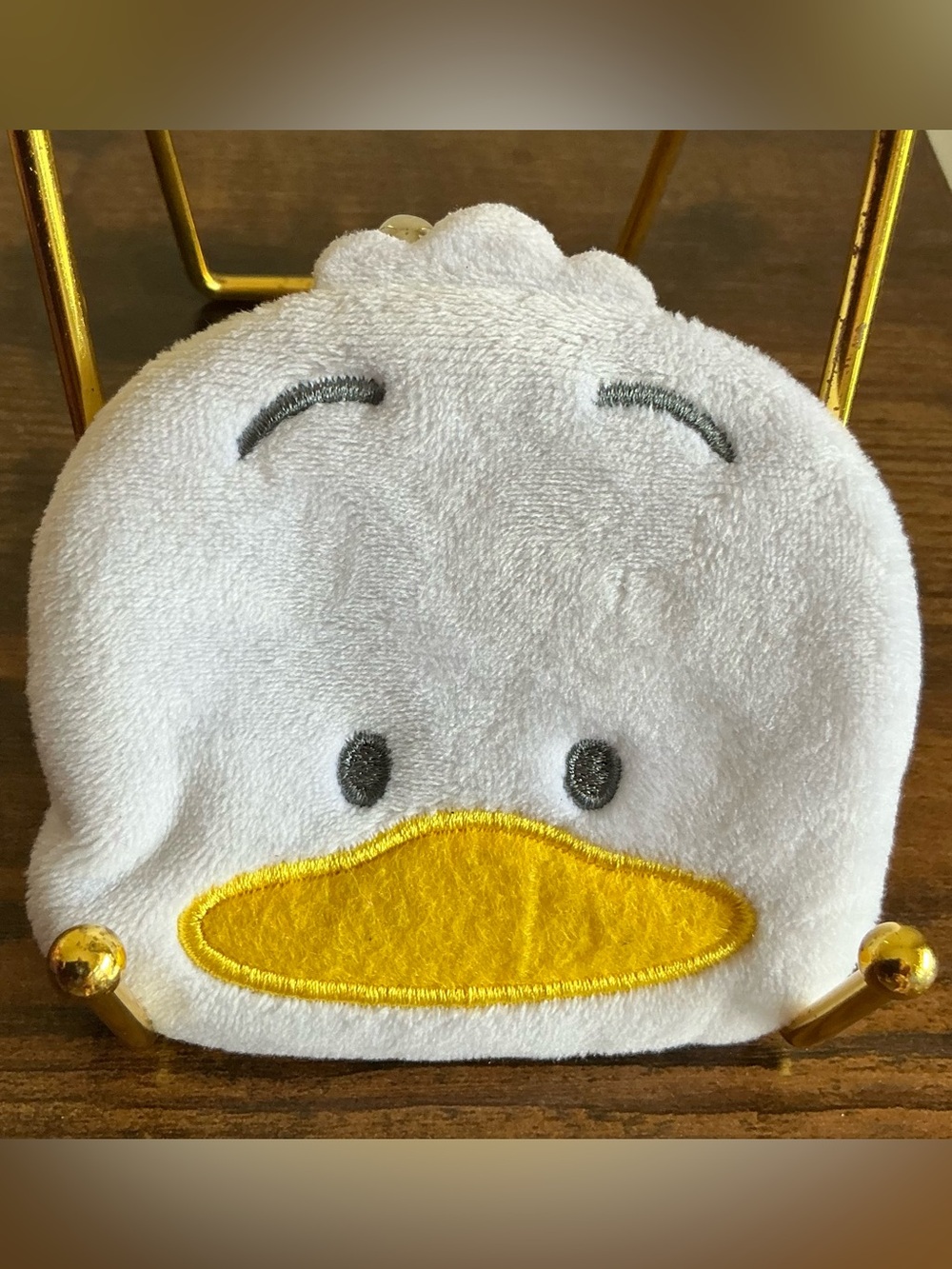 Sanrio Ahiru no Pekkle Plush Coin Purse Gamaguchi Face Mascot Pouch Japan